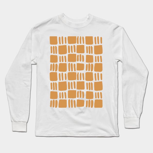 Abstract squares - ochre Long Sleeve T-Shirt by wackapacka